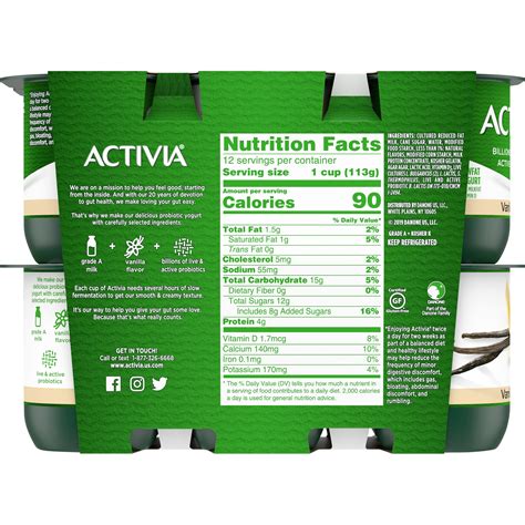 activia probiotic ingredients|activia 4 oz yogurt nutrition.